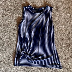 Bobeau Navy and White Striped Tank Top